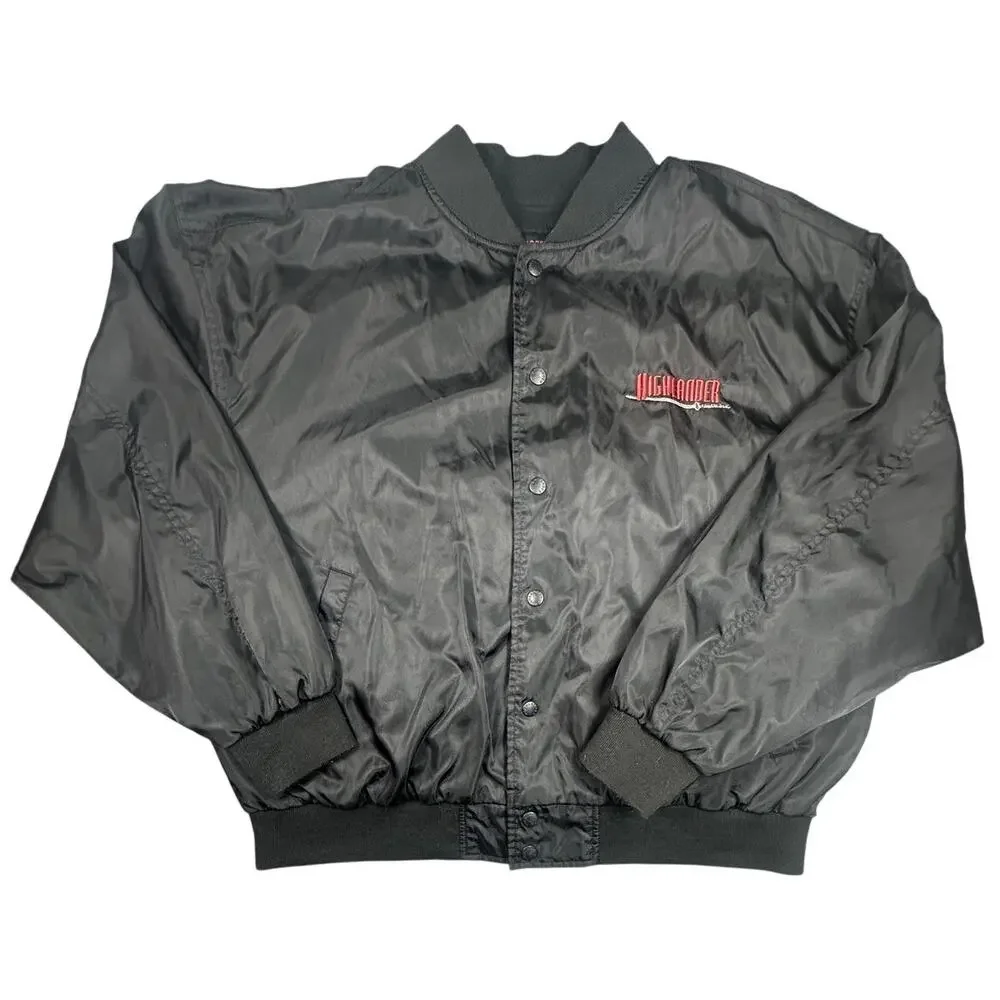 HIGHLANDER Movie TV Show Promo Snap Front Jacket Sword Embroidered XL